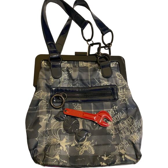 LeSportsac Plaid Handbag Rare Boutique Limited Garbo Blue‎ Retro Utility Sporty - Picture 1 of 7